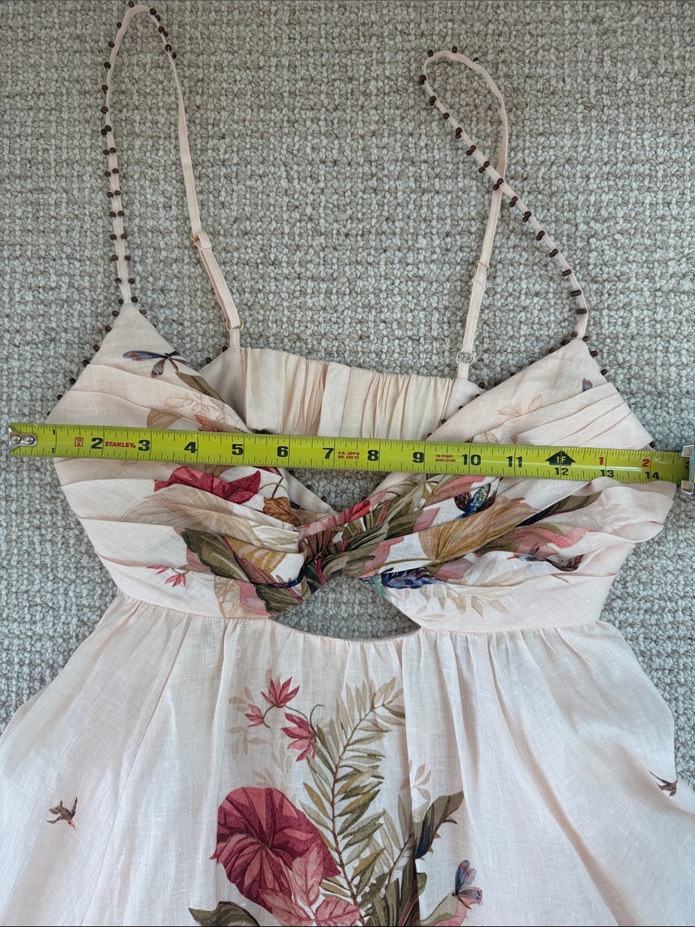 Zimmermann Ascension Twist Front Dress in Cream Palm Floral NWT - Size US 6 - Picture 7 of 13
